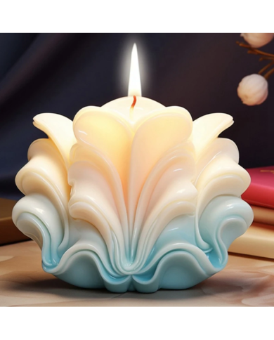 Dalga Çizgili Kabuk Model - Hobi Silikon Mum Kalıbı - Kod:1178