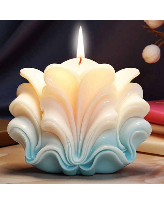 Dalga Çizgili Kabuk Model - Hobi Silikon Mum Kalıbı - Kod:1178