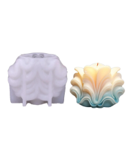 Dalga Çizgili Kabuk Model - Hobi Silikon Mum Kalıbı - Kod:1178