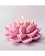 Büyük Lotus Model - Silikon Mum Kalıbı - Kod:1184