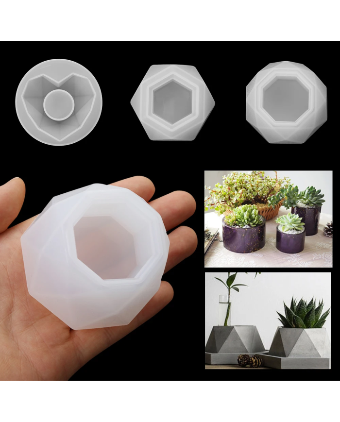 Şamdanlık ve Sukulent Saksı Kalıbı - Beton Reçine Epoksi Hobi Silikon Kalıbı