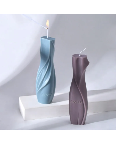 Vazo Şekli Geometrik Mum Kalıbı - Hobi Silikon Kalıbı -Kod:1147