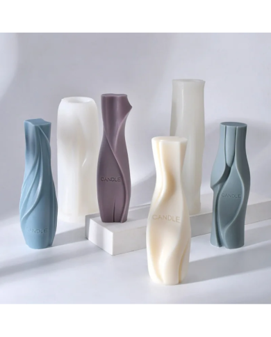 Vazo Şekli Geometrik Mum Kalıbı - Hobi Silikon Kalıbı -Kod:1147