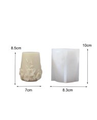 Çiçek Motifli Mum Kalıbı - Hobi Silikon Kalıbı -Kod:1187