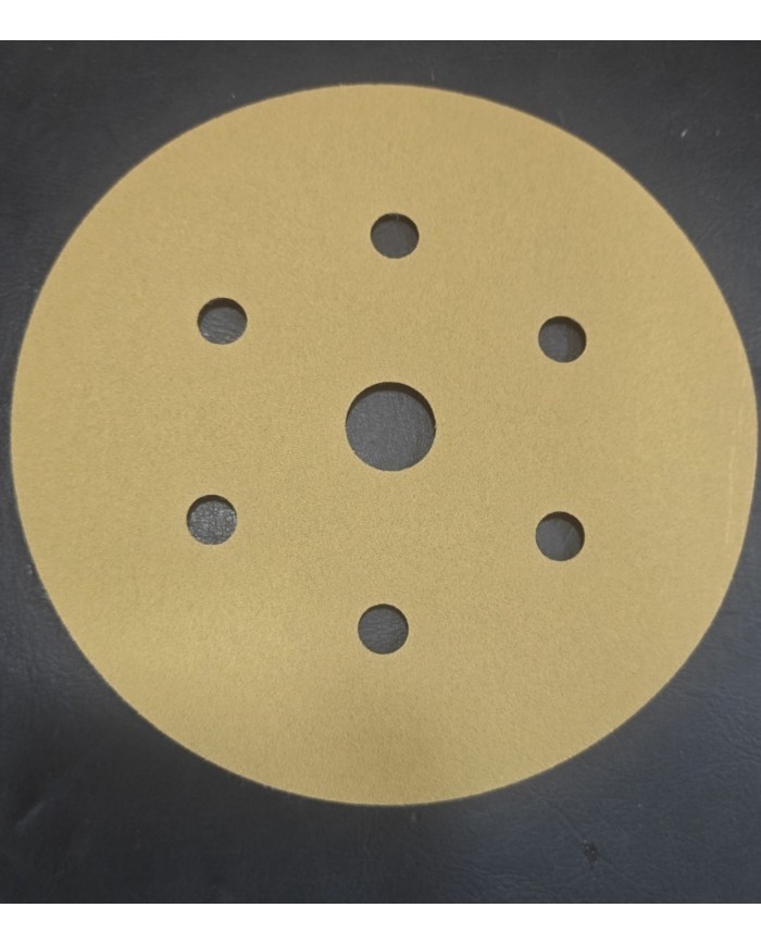 5 Adet - Karbosan 150 mm P80 - 7 Delikli - Sarı - Cırt Zımpara