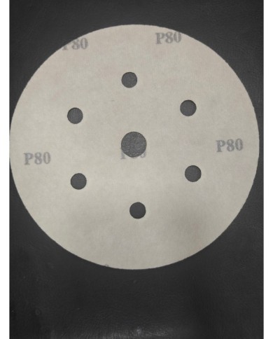 5 Adet - Karbosan 150 mm P80 - 7 Delikli - Sarı - Cırt Zımpara