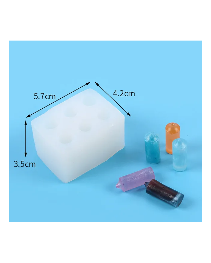 6 lı Kore Tarzı Mum Kalıbı - Hobi Silikon Kalıbı - Kod: 1201