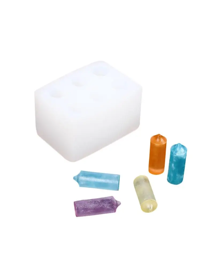 6 lı Kore Tarzı Mum Kalıbı - Hobi Silikon Kalıbı - Kod: 1201