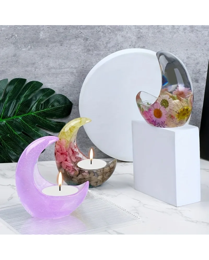 Ay Şekli Epoksi Reçine Silikon Kalıp Kod:1204