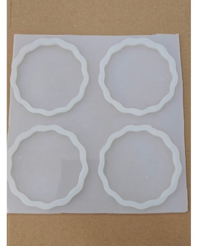 1 Adet - 4lü Reçine Epoksi Dalgalı Magent Kalıp - Kod:SN1254