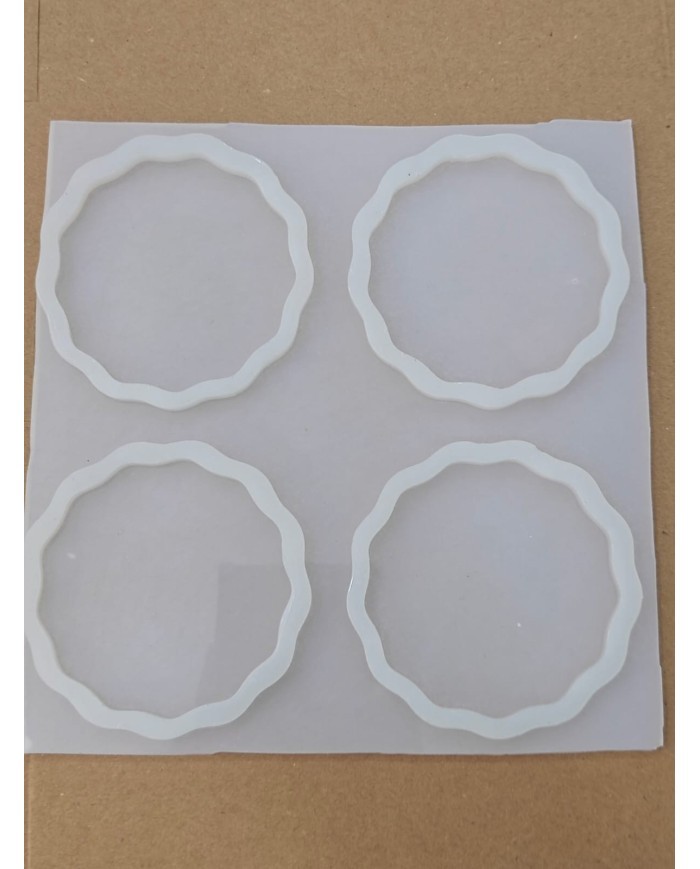 1 Adet - 4lü Reçine Epoksi Dalgalı Magent Kalıp - Kod:SN1254