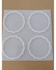 1 Adet - 4lü Reçine Epoksi Dalgalı Magent Kalıp - Kod:SN1254