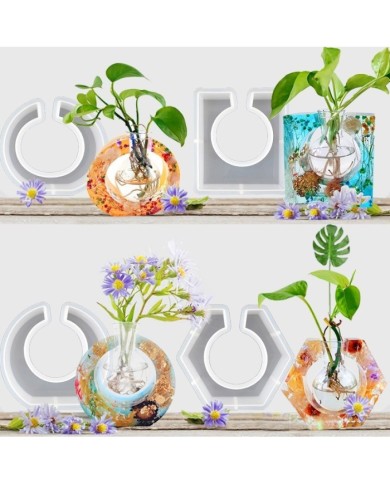 Altıgen Vazo Epoksi Kalıbı - Hobi Silikon Kalıbı - Kod: 1210