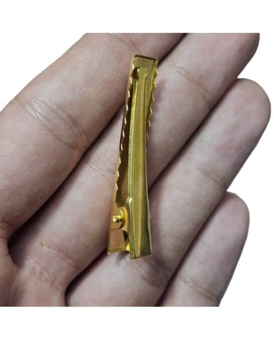 Parlak Gümüş Renkli Timsah Klips - 4cm - 10 Adet