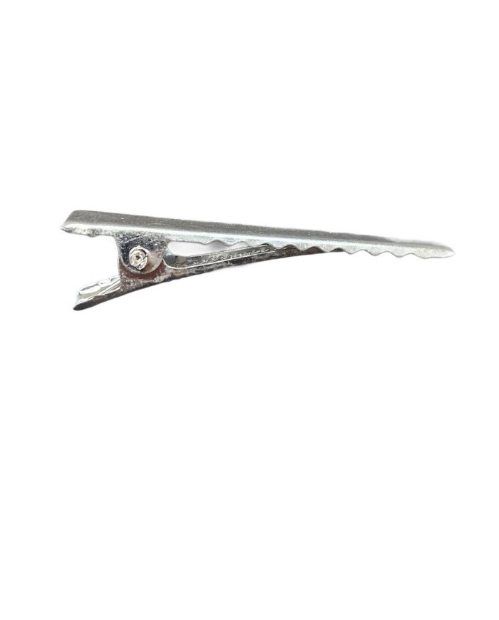 Parlak Gümüş Renkli Timsah Klips - 4cm - 25 Adet