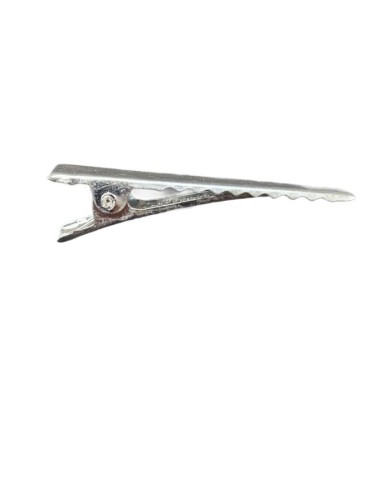 Parlak Gümüş Renkli Timsah Klips - 4cm - 50 Adet