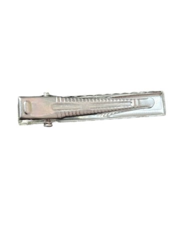 Parlak Gümüş Renkli Timsah Klips - 4cm - 50 Adet
