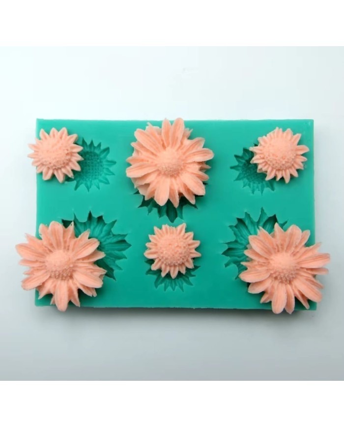 Günebakan 6'lı Çiçek Epoksi ve Beton Silikon Kalıp - Kod: