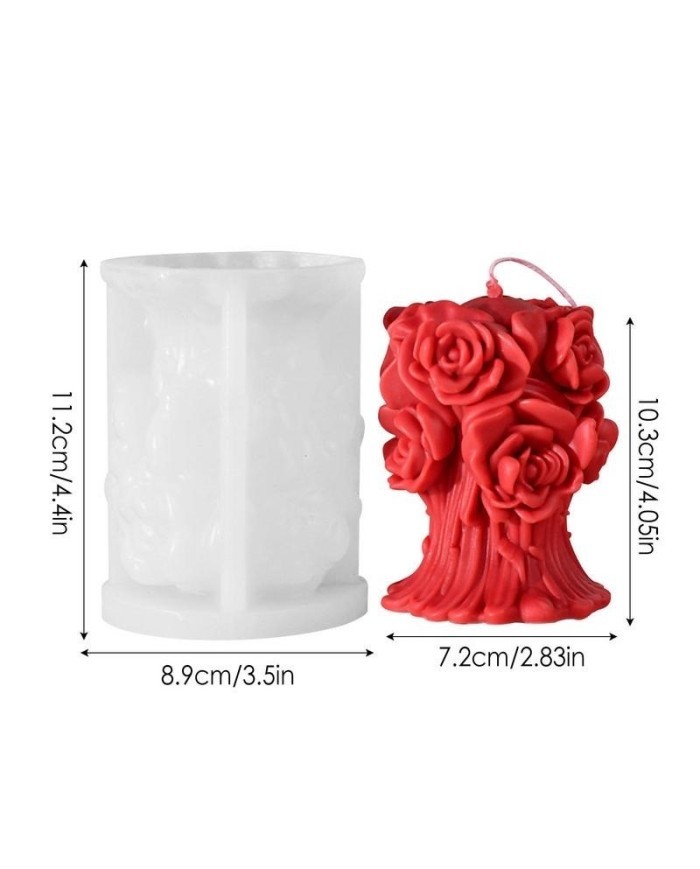 Romantik Gül Şelalesi Mum Epoksi ve Beton Kalıbı - Kod: 1170C