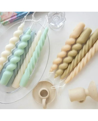 Pimli Burgu Şamdan Mum Kalıbı - Hobi Silikon Kalıbı -KOD 1255E