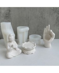 EL Modeli Tealight  Silikon Kalıp Beton Mum  Kod 910B