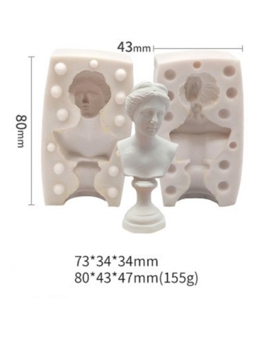 Romalı Kadın Suretli Mum Beton Silikon Kalıp  1259B