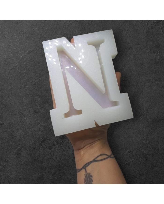 N Harfi Epoksi Beton Mum Kalıp - L Boy