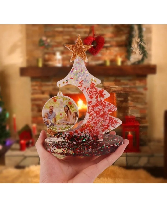 Dekoratif Fotoğraflı Çam Ağacı - Hobi Silikon Kalıbı Kod: 1222