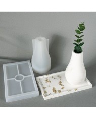 Dikdörtgen Terazzo Bardak Altı Mini Tepsi Reçine Epoksi ve Beton Kalıbı - Kod:1264