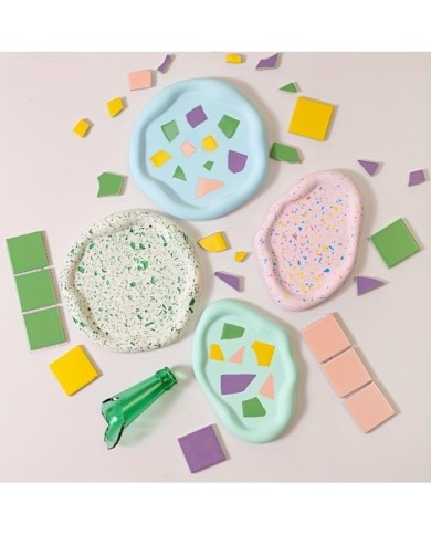 Asimetrik Tepsi Bardak Altı Reçine Epoksi ve Beton Kalıbı - Kod:1271