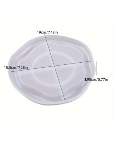 Asimetrik Yuvarlak Tepsi Bardak Altı Reçine Epoksi ve Beton Kalıbı - Kod:1272