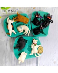 3D Şirin Kediler Silikon Reçine Epoksi Silikon Mum Kalıbı - Kod:M6