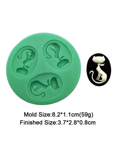 Çoklu Modern & Asil Kedi Silikon Reçine Epoksi Silikon Mum Kalıbı - Kod:M11