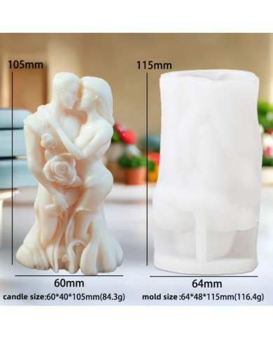 Birbirine Sarılmış Çift  Beton Mum Silikon Kalıp KOD 1053B