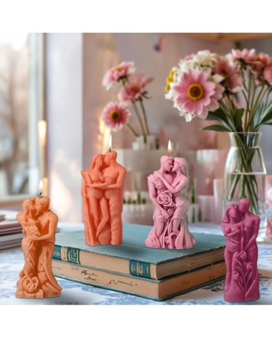 Birbirine Sarılmış Çift  Beton Mum Silikon Kalıp KOD 1053B