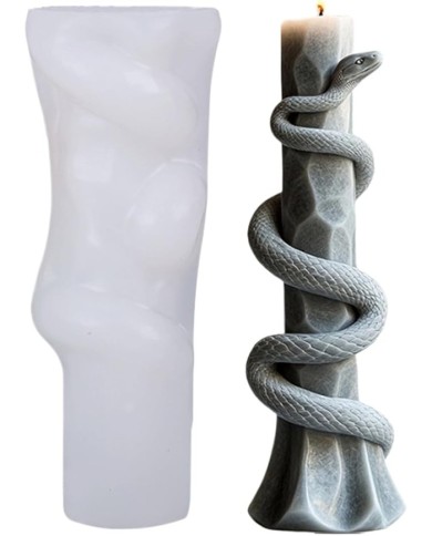 Sutun Üzeri Sarılmış Yılan Mum & Sabun Silikon Kalıp Modeli Kod