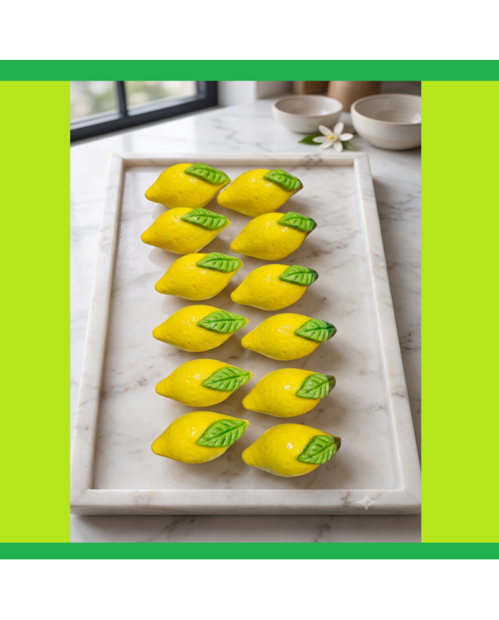 Gerçekçi Limon Şekilli Silikon Pasta, Çikolata ve Sabun Kalıbı - 12 Bölmeli