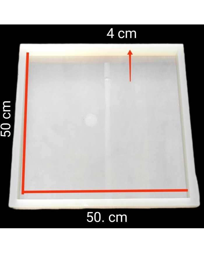 Kare 50 cm x 50 cm 4 Cm Derinlik Masa Sehpa Epoksi Silikon Kalıp