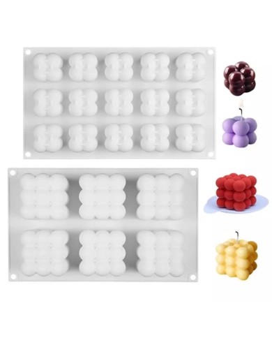 Çoklu Bubble Mum Silikon Kalıbı 6 Lı Büyük Boy