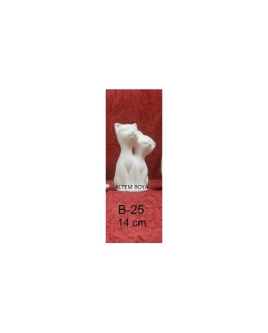 B-25 Seramik Çift Kedi Biblo 14 cm