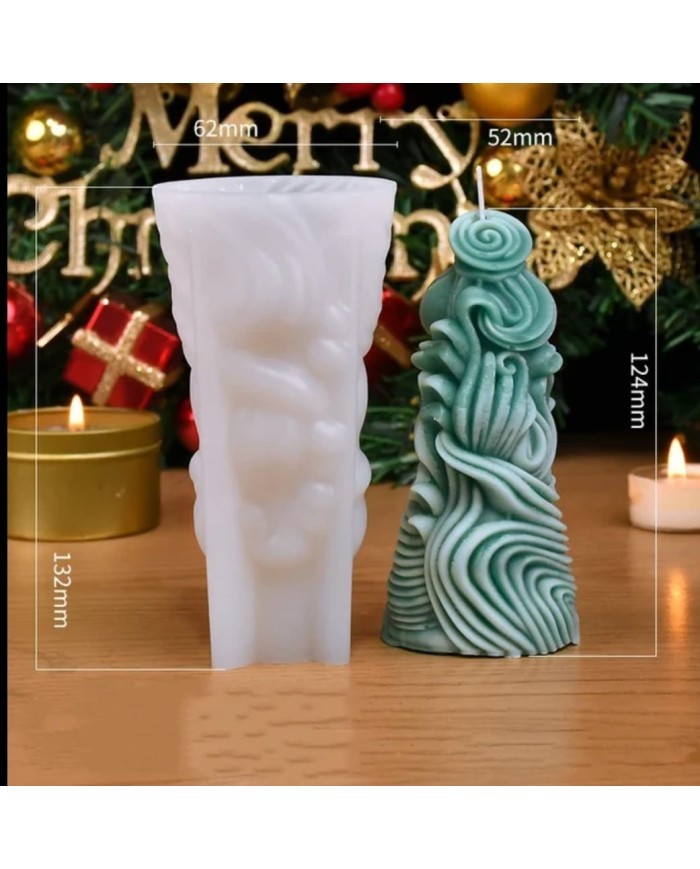 Noel Desen Silindir Mum Hobi Silikon Kalıbı Kod:1179 Noel Desen Silindir Mum Hobi Silikon Kalıbı Kod:1179