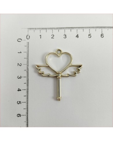 Kanatlı Kalp Model Metal Kolye Ucu