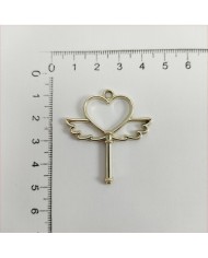 Kanatlı Kalp Model Metal Kolye Ucu