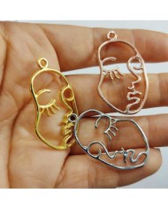 Metal Kolye Ucu - Kadın Yüzü Figürlü