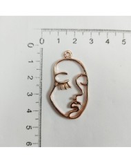 Metal Kolye Ucu - Kadın Yüzü Figürlü
