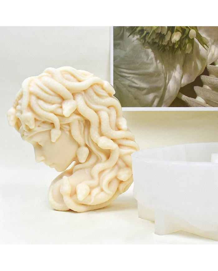 Medusa Şekli Reçine Epoksi Hobi Silikon Mum Kalıbı - Kod:1172 Medusa Şekli Reçine Epoksi Hobi Silikon Mum Kalıbı - Kod:1172
