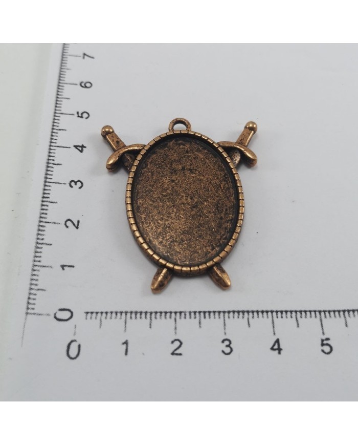 2 Adet - Metal Kolye Ucu - Kılıçlı