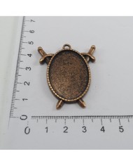 2 Adet - Metal Kolye Ucu - Kılıçlı