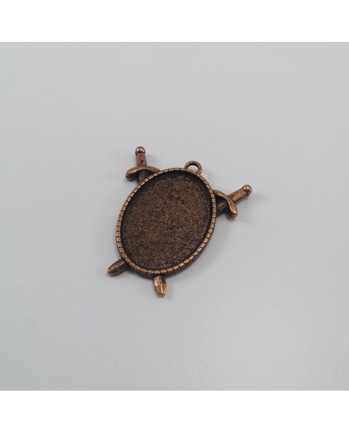 2 Adet - Metal Kolye Ucu - Kılıçlı