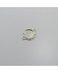 Metal Kolye Ucu - Gümüş Çift Kulplu Daire